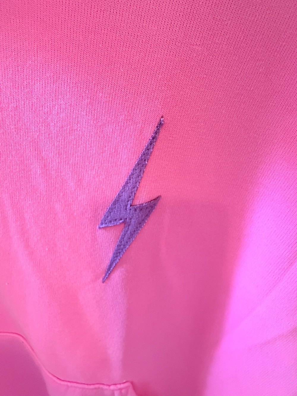 Aviator Nation Hot Pink Hoodie with Purple Bolt Accent - Picture 3 of 7